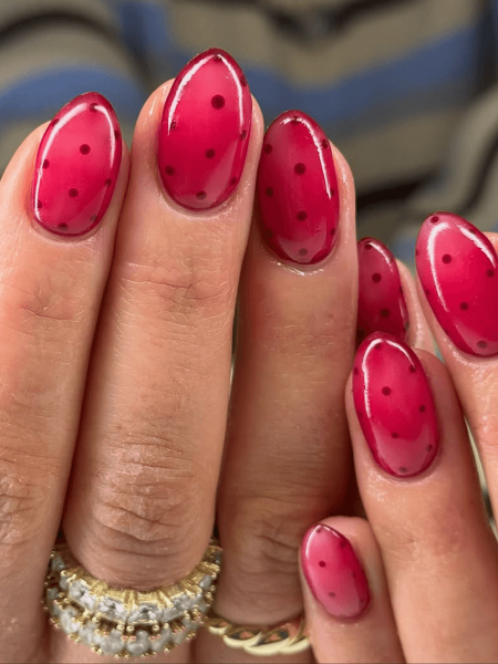 Jelly polka dot nails